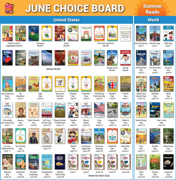 Monthly Choice Board Graphic Image