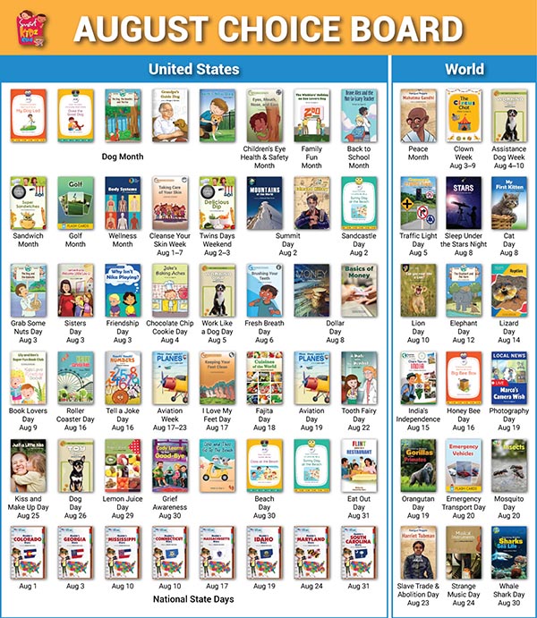 Monthly Choice Board Graphic Image