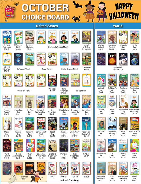 Monthly Choice Board Graphic Image