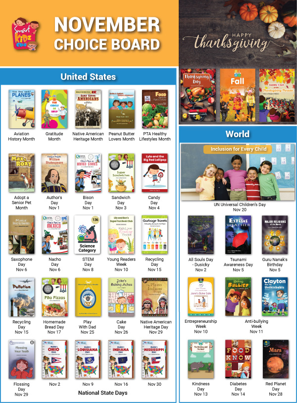 Monthly Choice Board Graphic Image