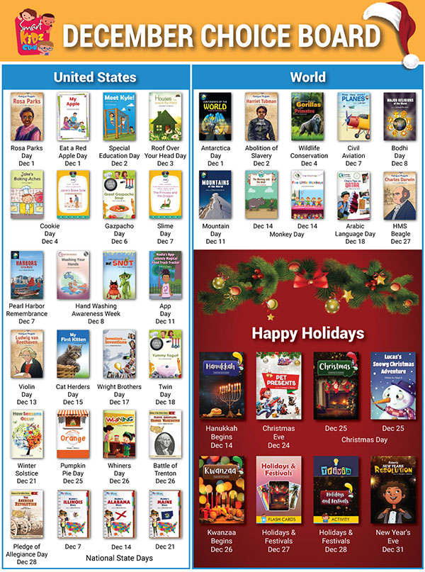 Monthly Choice Board Graphic Image