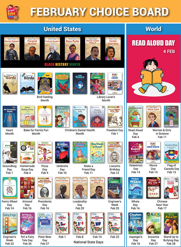 Monthly Choice Board Graphic Image