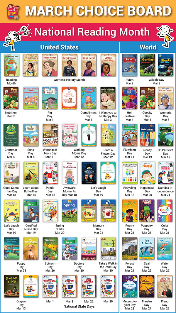 Monthly Choice Board Graphic Image