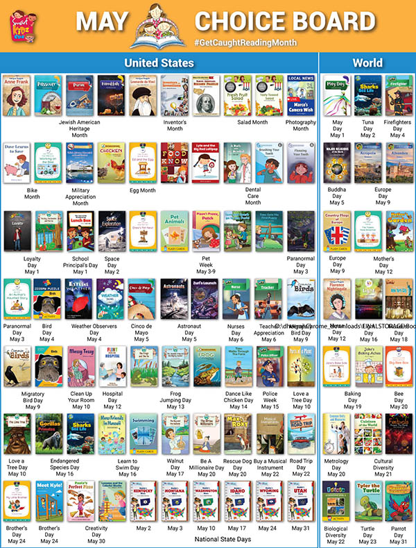 Monthly Choice Board Graphic Image