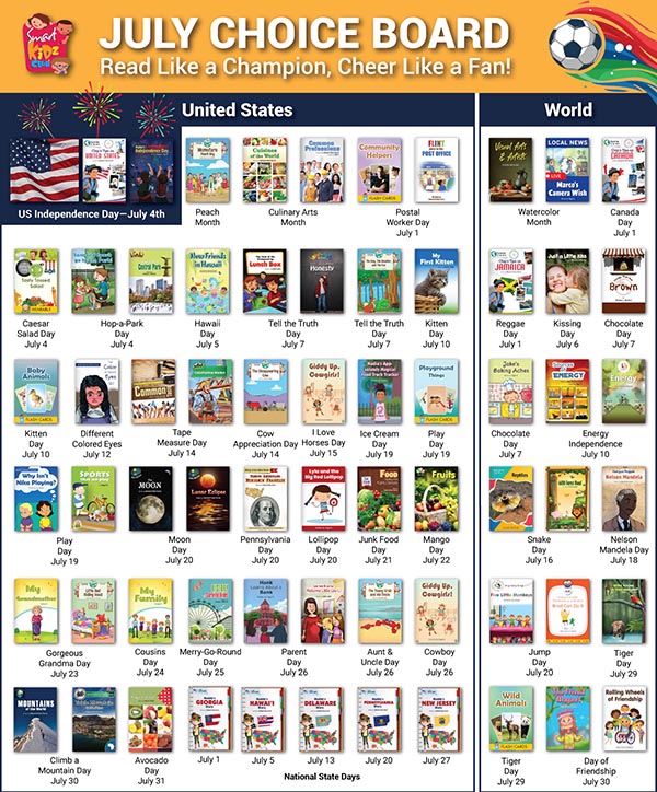 Monthly Choice Board Graphic Image