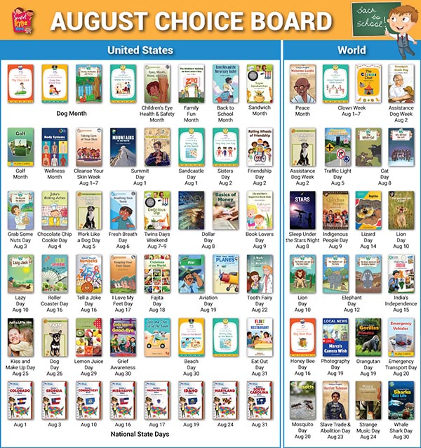 Monthly Choice Board Graphic Image