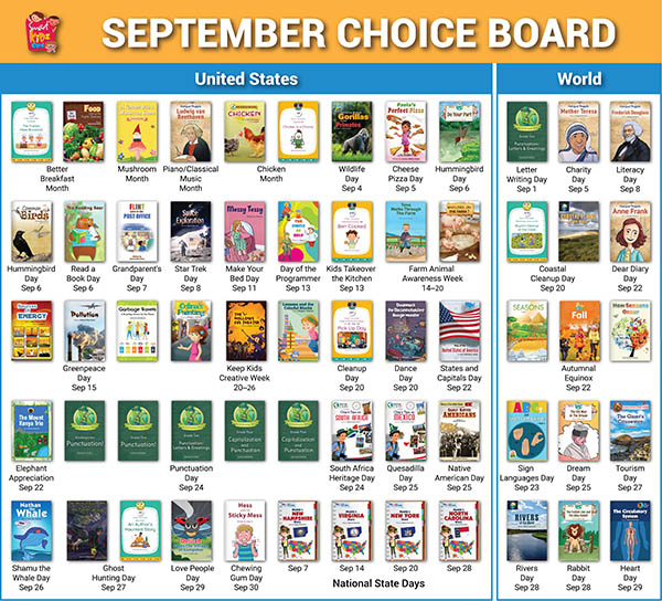 Monthly Choice Board Graphic Image